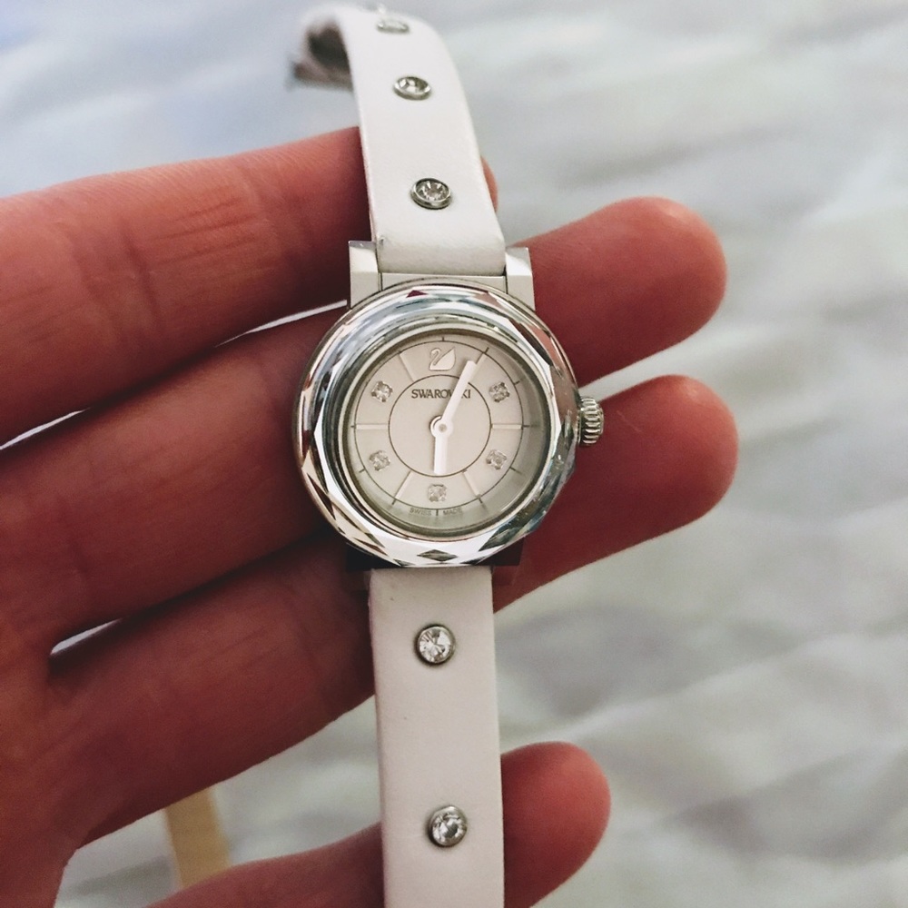 Swarovski white wrap watch